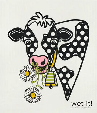 Wet It! Happy Holstein Swedish Dishcloth
