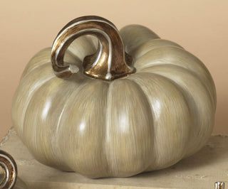 Large Taupe Resin Pumpkin