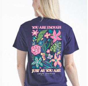 Simply Southern Short Sleeve Enough Heather Navy