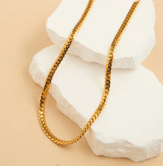 Howard's Narelle Waterproof Herringbone Chain Necklace Gold
