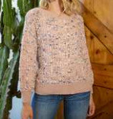 Sew in Love Mauve Speckled Sweater