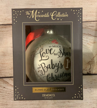 Demdaco Blown Glass Baby’s First Christmas Ornament