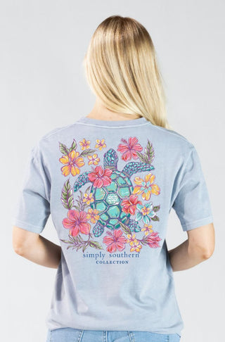Simply Southern Mineral Wash Short Sleeve Tee Turtle Ash