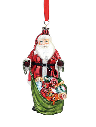 Demdaco Blown Glass Santa Ornament
