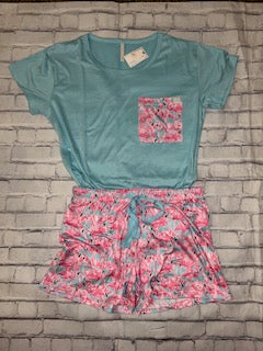 Simply Southern T-Shirt Pajama Set Flamingo