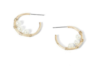 Whispers Small Hoop with Pearls and Wire Wrapping WN004250