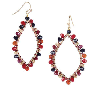 Coco + Carmen Alocasia Drop Earrings - Black and Red and Gold 1915043