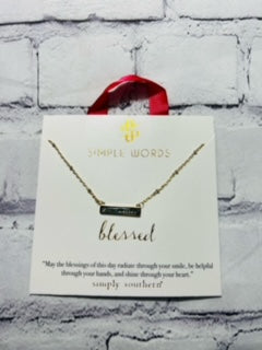 Simply Southern Necklace Blessed