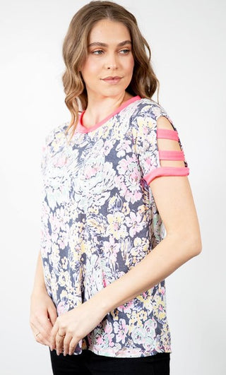 Sew in Love Floral With Neon Contrast Sleeve
