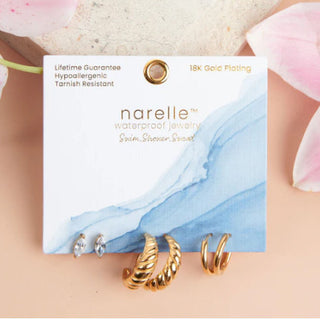 Howard's Narelle Waterproof Half Moon Hoop Trio Earrings Gold