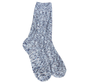 World's Softest Socks Weekend Cable Crew Peacoat Multi