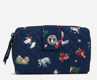 Vera Bradley RFID Turn Lock Wallet Snow Globe Motifs
