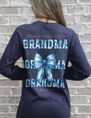 Simply Southern Blessed Grandma Long Sleeve Tee Mirage