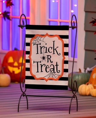 Striped Trick or Treat Garden Flag