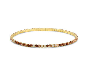 My Fun Colors Petite Crystal Tennis Bracelet Topaz Mix/Gold