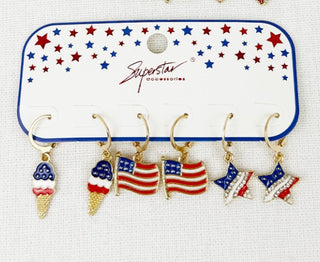 Love and Repeat 4th of July Huggie Earrings Star