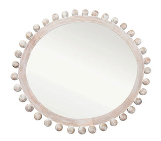 Mango Wood Framed Wall Mirror, Whitewashed