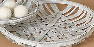 White Chipwood Tobacco Basket Medium