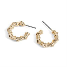 Whispers Gold Rope Hoop Stud Earrings WN004582