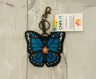 Chala Key Fob/Coin Purse Blue Butterfly 806