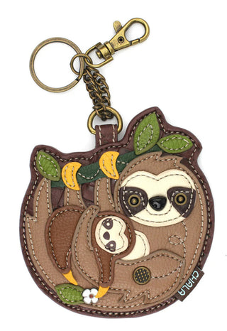 Chala Key Fob/Coin Purse Sloth Family 806