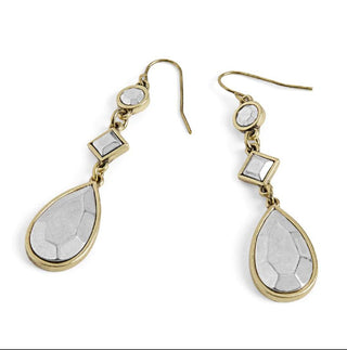 Whispers Faceted Metal Dangel Earrings Mixed Metal WN004643
