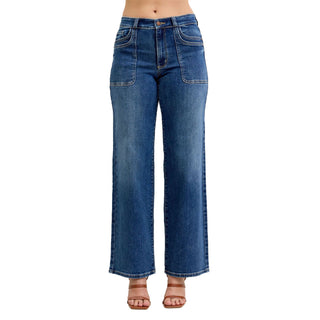 Judy Blue MR 90's Straight Front Patch Double Pocket 82680