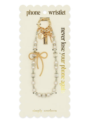 Simply Southern Phone Wristlet Pearl White