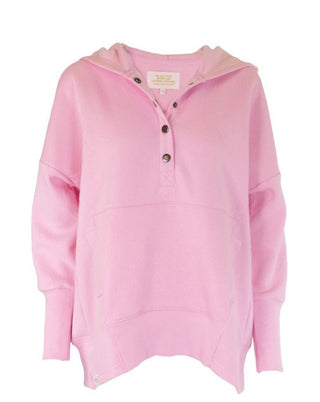 Simply Southern Quarter Snap Hooded Pullover Peony