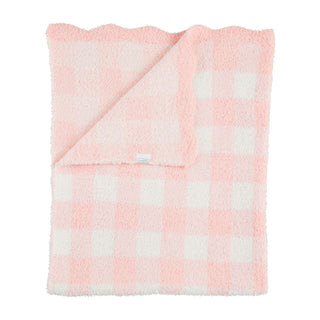 Mudpie Chenille Gingham Blanket Pink