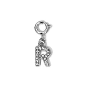 My Fun Colors Rhinestone Initial Silver R