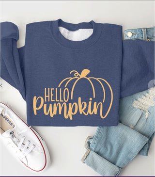 Kissed Apparel Hello Pumpkin Crewneck Sweatshirt