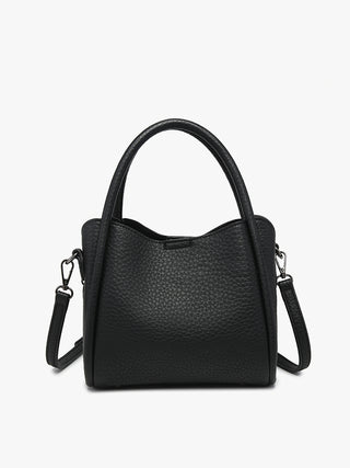 Jen & Co Ruby 3-Compartment Satchel Black M2533