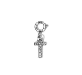 My Fun Colors Rhinestone Initial Silver T