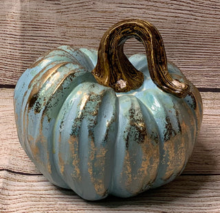Resin Harvest Pumpkin w/Gold Accent