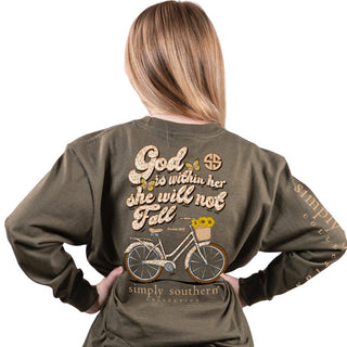 God is Within Her Long Sleeve Moss Tee by Simply Southern