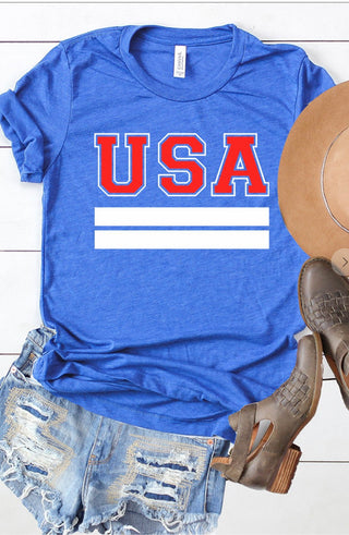 Kissed Apparel Retro Varsity USA Patriotic Graphic Tee