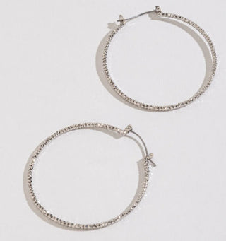 Howard’s Large Textured Hoop Earrings Silver