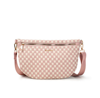 Kedzie Terrace Woven Crossbody Pink Checkered