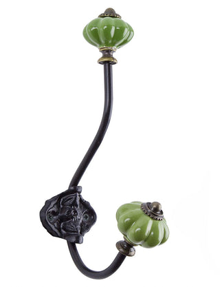Vintage Style Metal/Ceramic Coat Hook