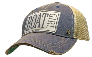 "Boat Girl" Distressed Trucker Cap