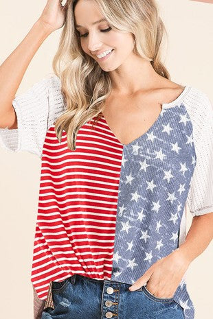 Bibi Stars and Stripes Block Top