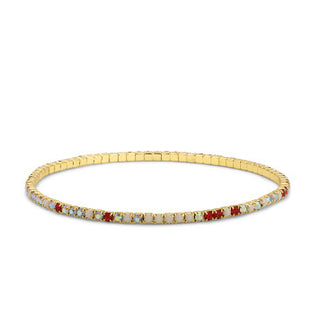 My Fun Colors Petite Crystal Tennis Bracelet Red Cream Mix/Gold