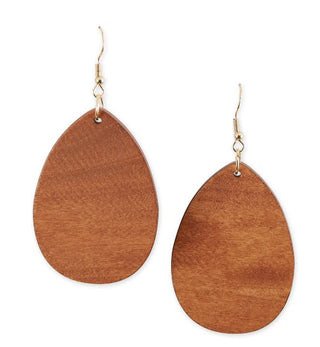 Hadley Wren Wood Tear Drop Earrings