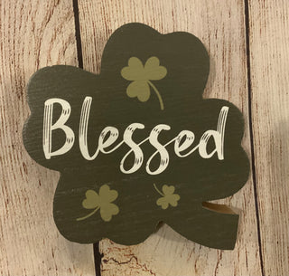 Wood Shamrock Tabletop Sign