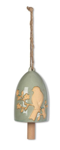 Ceramic Bird Chime Green