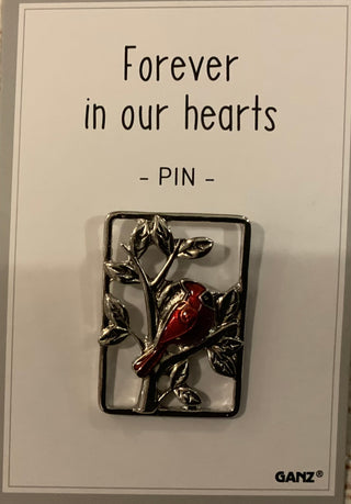 Memorial Cardinal Pin Forever in Our Hearts