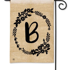 Rustic Monogram Garden Flag