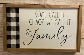 Tabletop Family Sign w/Plaid Design