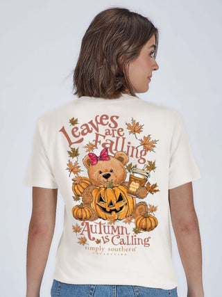 Simply Southern Short Sleeve Teddy Fall T-Shirt Linen